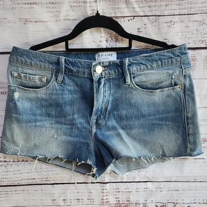 Frame Denim Women's Distressed Blue Jean Shorts